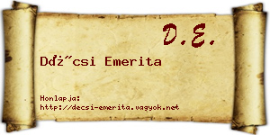 Décsi Emerita névjegykártya